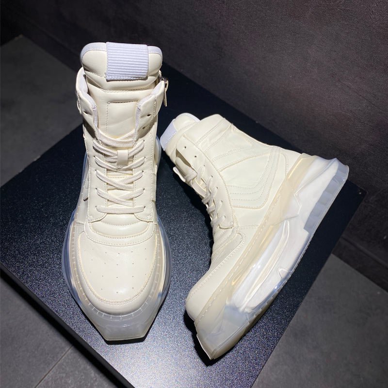 Men's High Top Sneakers Leather Sports Leisure - Image 3