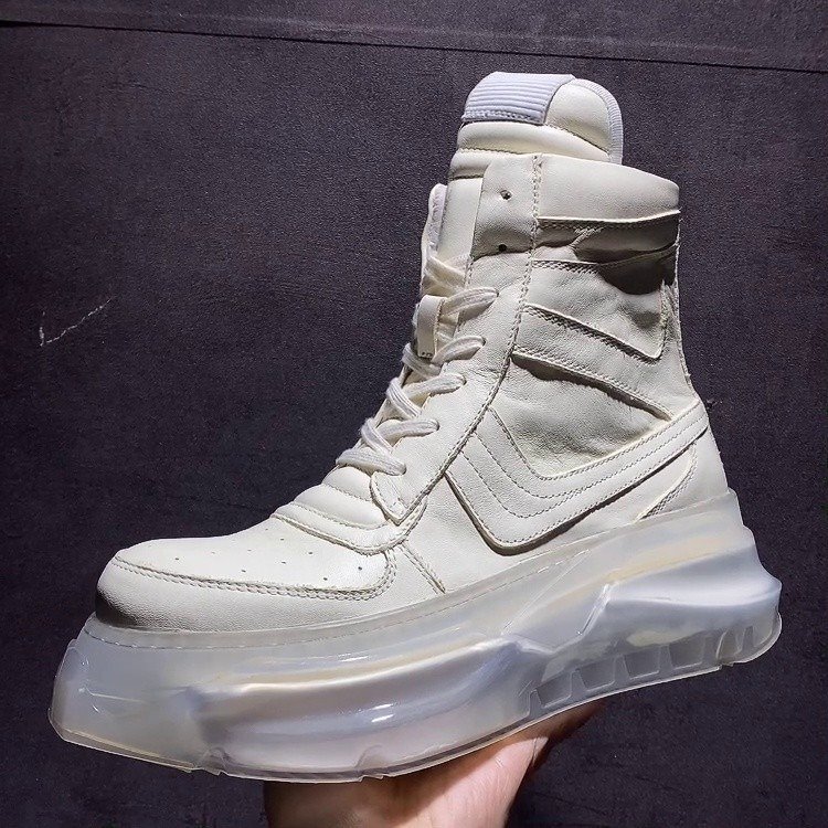 Men's High Top Sneakers Leather Sports Leisure - Image 2