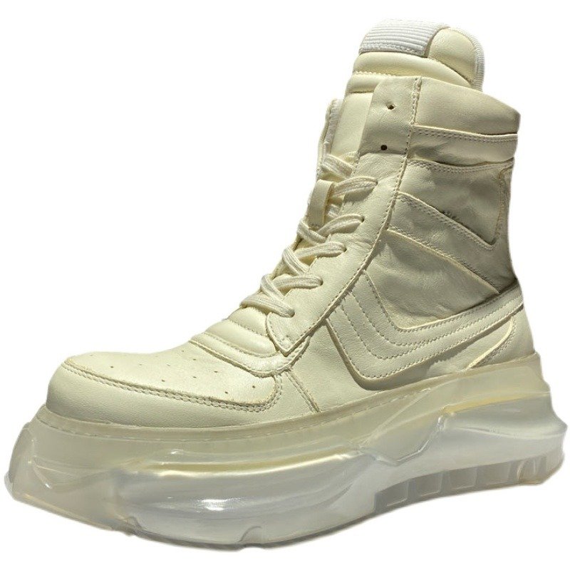 Men's High Top Sneakers Leather Sports Leisure - Image 4
